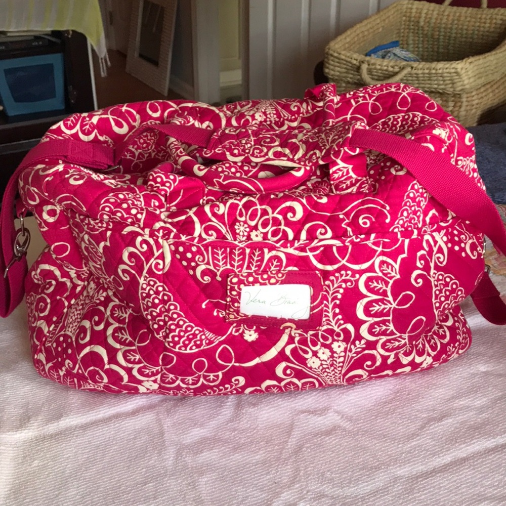 2 Vera Bradley travel bags, pink& white